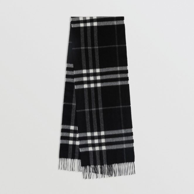 Burberry Colour Black Cashmere Scarf