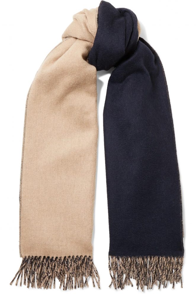 Johnstons of Elgin: Reversible Fringed Cashmere Scarf